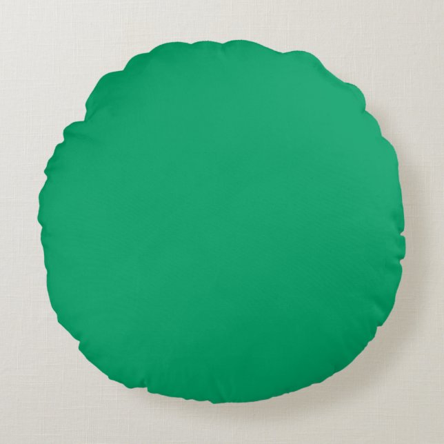 Solid brilliant green round pillow (Front)