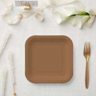 Solid brown color napkins paper plates