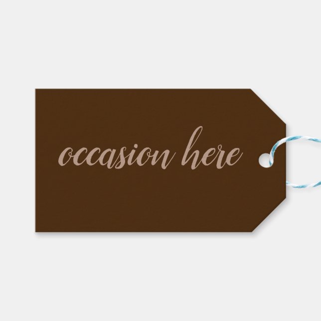 Solid Brown Gift Tag (Front (Horizontal))