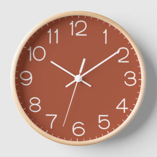 Solid Burnt Orange  Clock