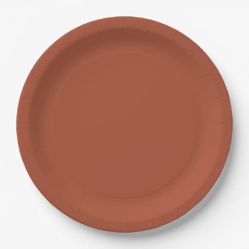 Solid Burnt Orange  Paper Plates by freshpaperie at Zazzle