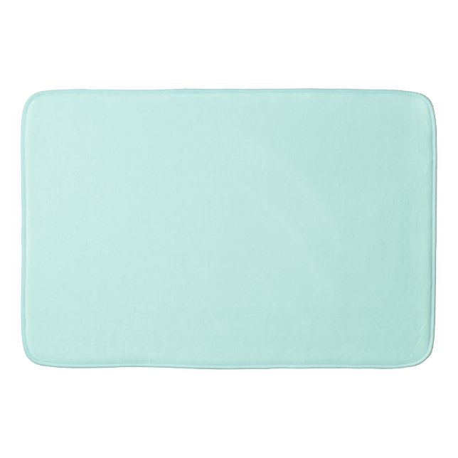 Solid cameo green mint soft turquoise bath mat (Front)