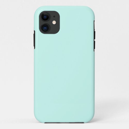 Solid cameo green mint soft turquoise iPhone 11 case
