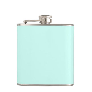 Solid cameo green mint soft turquoise flask