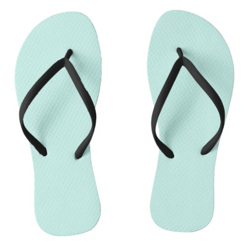 Solid cameo green mint soft turquoise flip flops