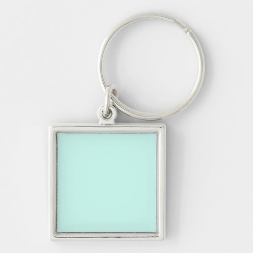 Solid cameo green mint soft turquoise keychain