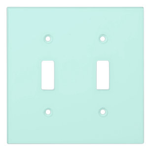 Solid cameo green mint soft turquoise light switch cover