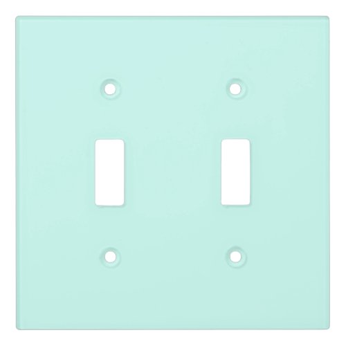 Solid cameo green mint soft turquoise light switch cover