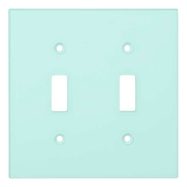Solid cameo green mint soft turquoise light switch cover (Front)