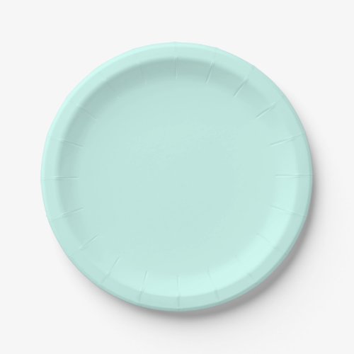Solid cameo green mint soft turquoise paper plates