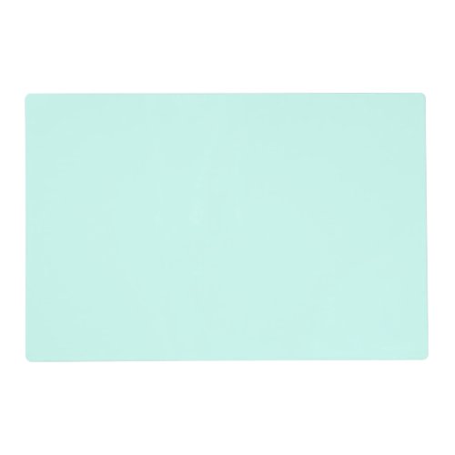 Solid cameo green mint soft turquoise placemat
