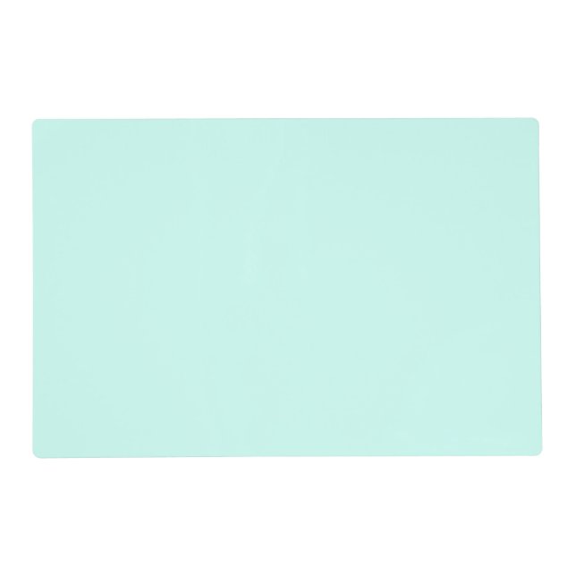 Solid cameo green mint soft turquoise placemat (Front)