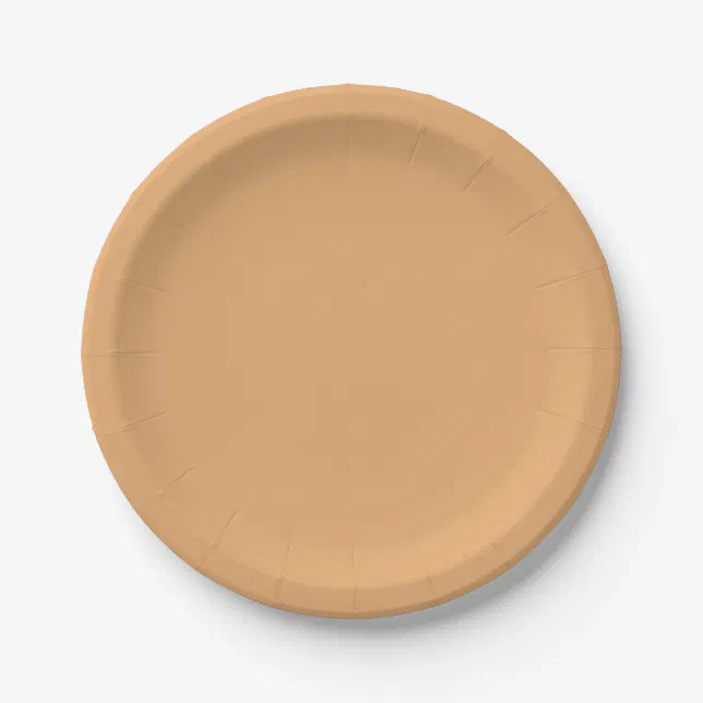 Solid cappuccino beige light brown paper plates Zazzle