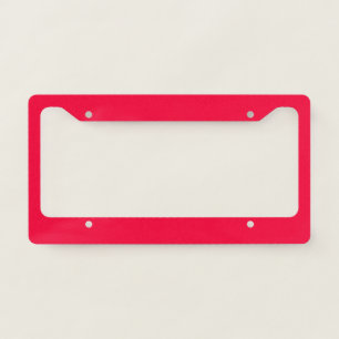 Solid carmine vivid red license plate frame