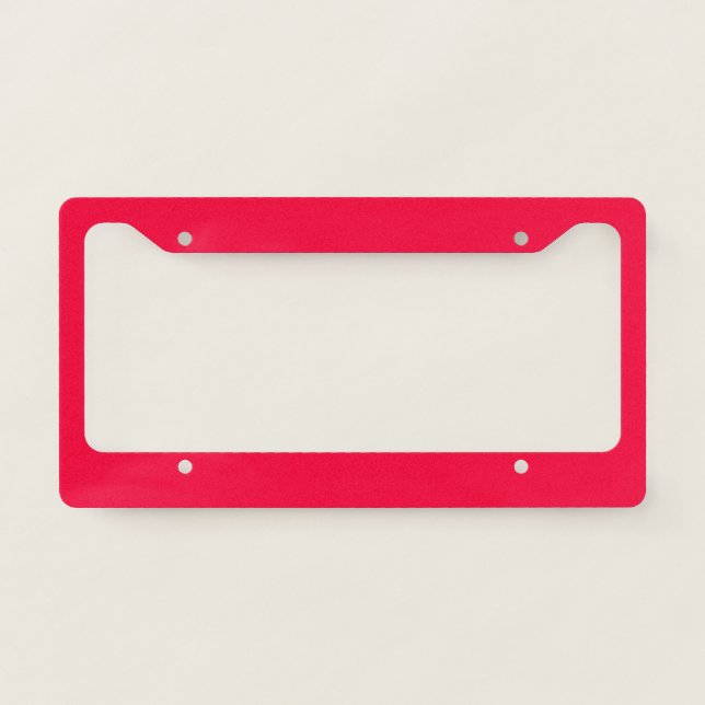 Solid carmine vivid red license plate frame (Front)