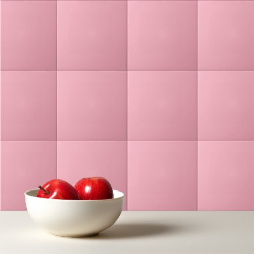 Solid cherry blossom pink ceramic tile