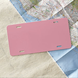 Solid cherry blossom pink license plate