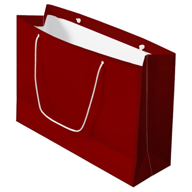Solid cherry red maroon large gift bag (Front Angled)