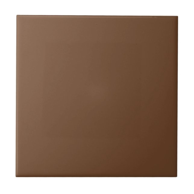 Solid Chocolate Brown Ceramic Tile 3 (Front)