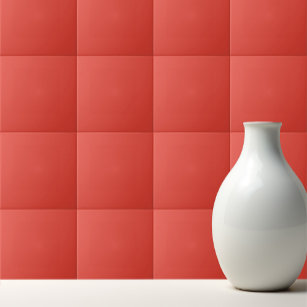 Solid cinnabar bright red ceramic tile