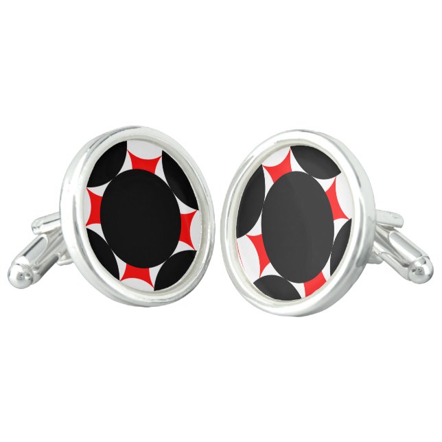 Solid Circle Cross by Kenneth Yoncich Cufflinks (Angled)