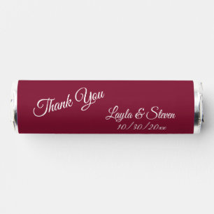 Solid Claret Thank You Names and Date Breath Savers® Mints