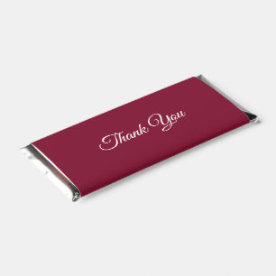 Solid Claret Thank You Names and Date  Hershey Bar Favors