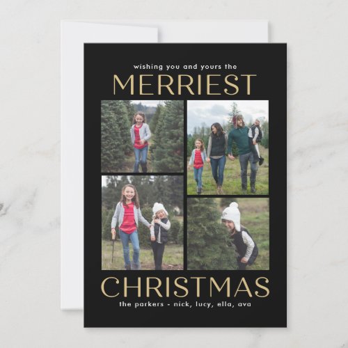 Solid Clean Collage Editable Color Christmas Card