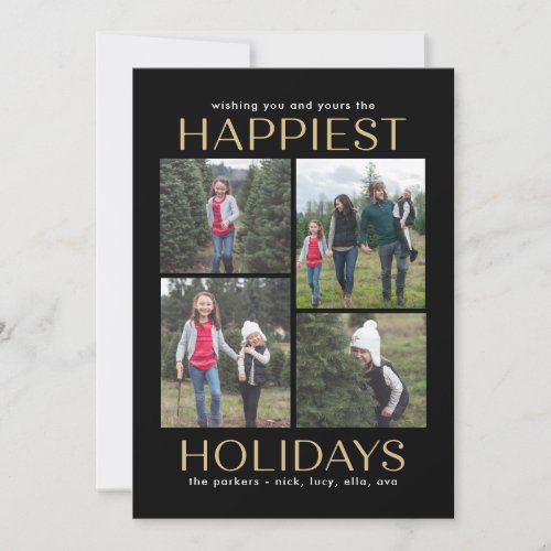 Solid Clean Collage Editable Color Holiday Card