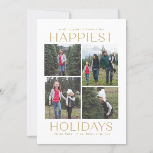 Solid Clean Collage Editable Color Holiday Card