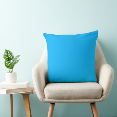 Solid coastal tropical bohemian blue color throw pillow