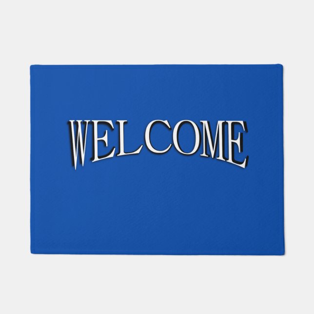 Solid Cobalt Blue Doormat (Front)