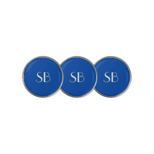 Solid Cobalt Blue Monogram Golf Ball Marker