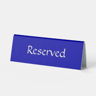 Solid Cobalt Blue Reserved Table Tent