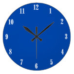 Solid Cobalt Blue with White Numbers Wall Clock | Zazzle