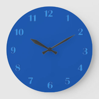 Solid Cobalt Blue with Blue Numbers Wall Clock