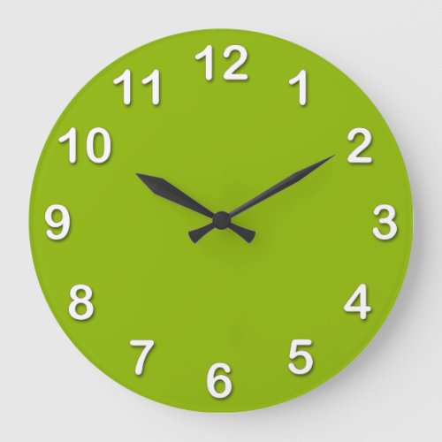 Solid Color Apple Green Large Clock