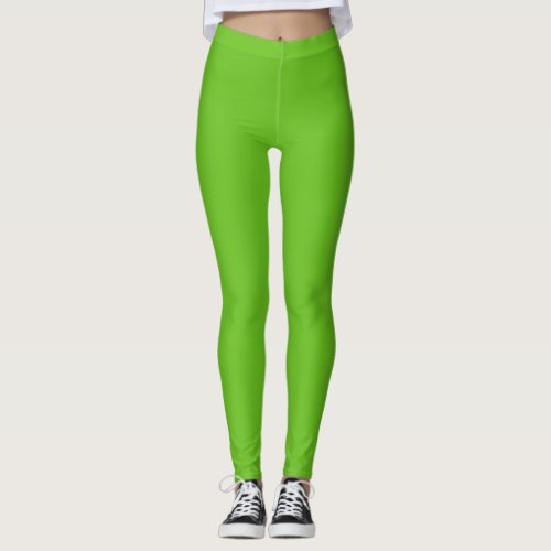 Solid color apple green leggings