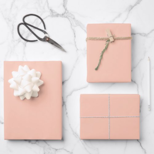 Solid Color Apricot Modern Elegant Simple Gift Wrapping Paper Sheets