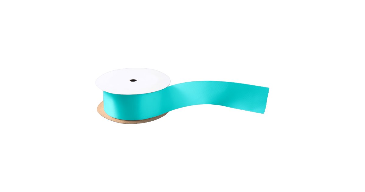 Solid Color Aqua Background Satin Ribbon | Zazzle
