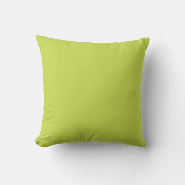 Solid color avocado light green throw pillow (Front)