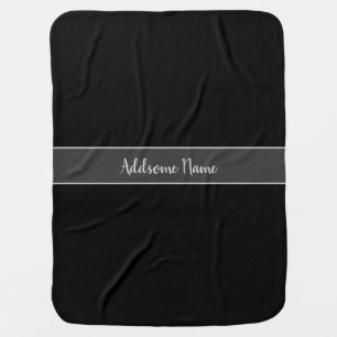 Solid Color Basic Black Modern Stylish Baby Blanket
