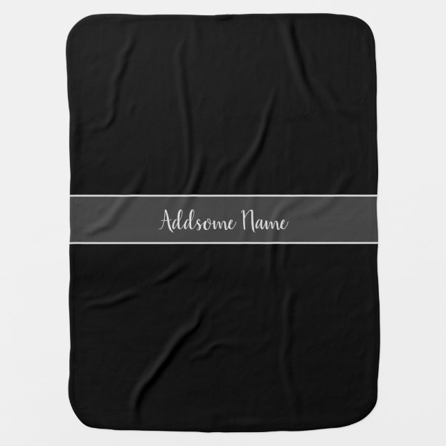 Solid Color Basic Black Modern  Stylish Baby Blanket (Front)