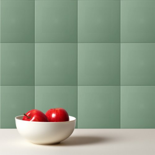 Solid color basil smoke green ceramic tile