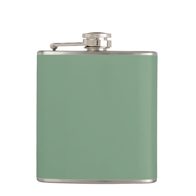 Solid color basil smoke green flask (Front)