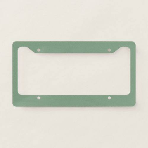 Solid color basil smoke green license plate frame