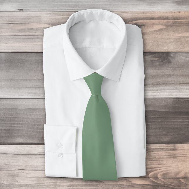 Solid color basil smoke green neck tie (Creator Uploaded)