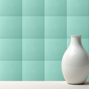 Solid color Beach Glass plain aqua green mint Ceramic Tile