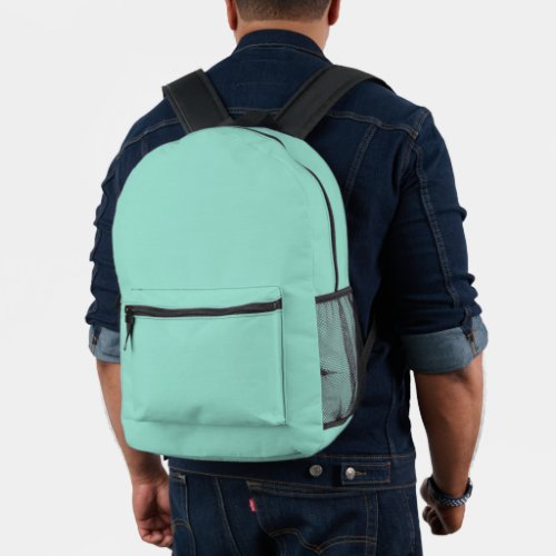 Solid color Beach Glass plain aqua green mint  Printed Backpack