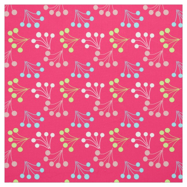 Solid color berries simple pattern retro sixties  fabric (Swatch)